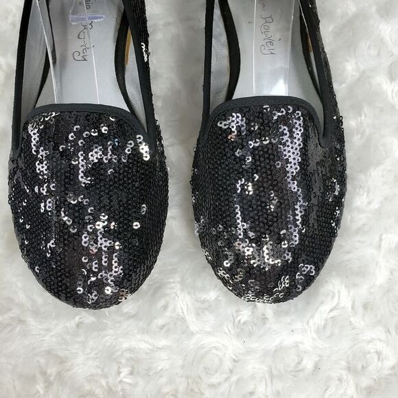 Cynthia Rowley Sequin Embellished Flats Black Size 3 - Picture 5 of 10